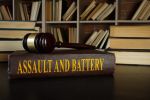 Law about assault and battery and gavel concept